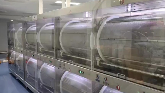 4 sectie roterende kooi zachte capsule tumbler droger met PLC touchscreen en 750W blazer